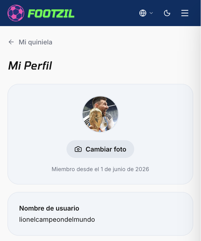 Cropper para subir tu foto de perfil.