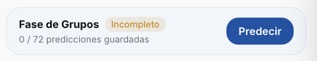 Botón Predecir en la pantalla de la liga.